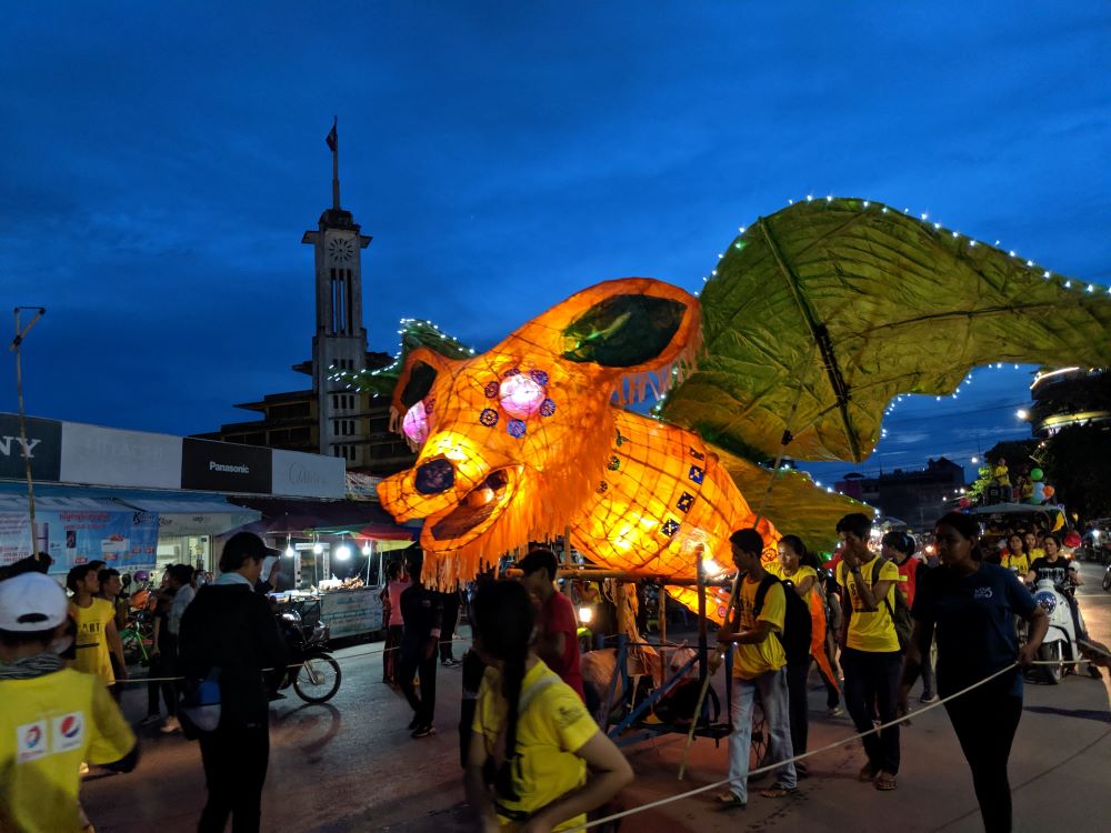 Giant Puppet Parade at S'Art Festival hosted by Phare Ponleu Selpak