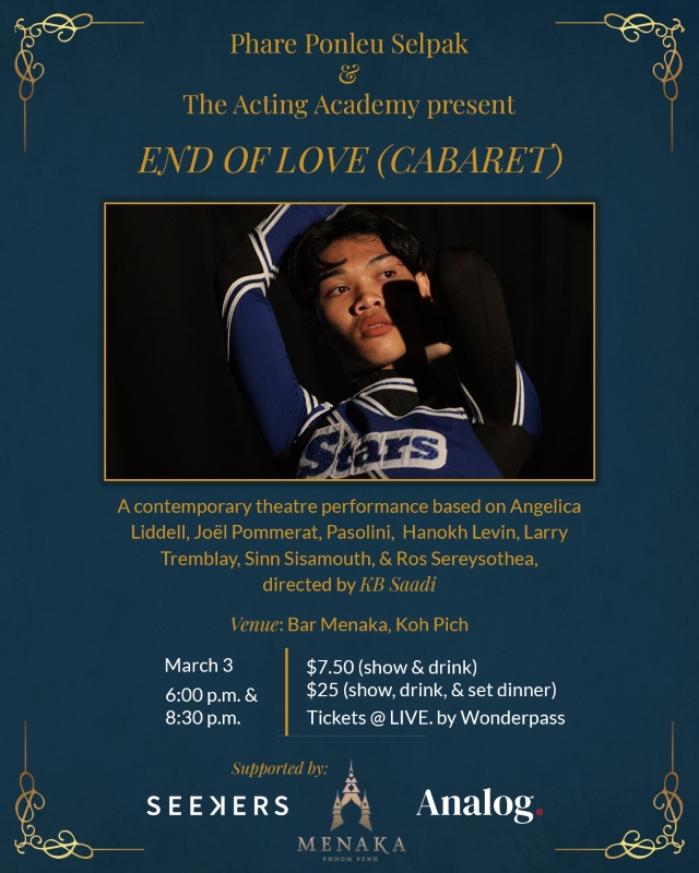 END OF LOVE contemporary cabaret theatre performance at Bar Menaka in Phnom Penh on 3 March