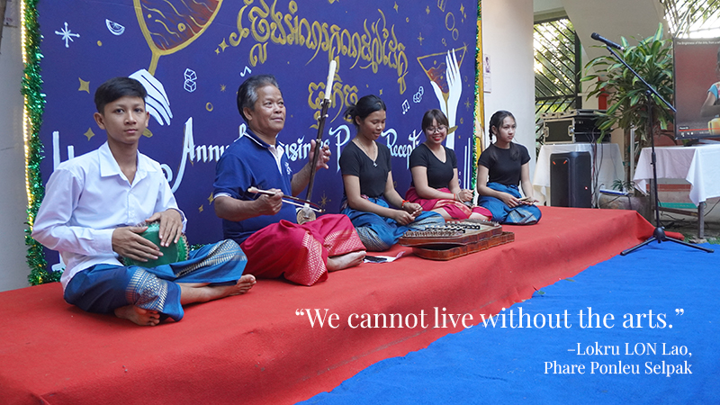 A traditional Khmer music performance at Phare Performing Arts School