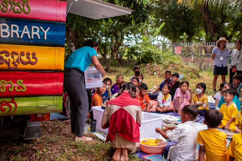 Mobile library project in Ochar Commune in Battambang Province, Cambodia