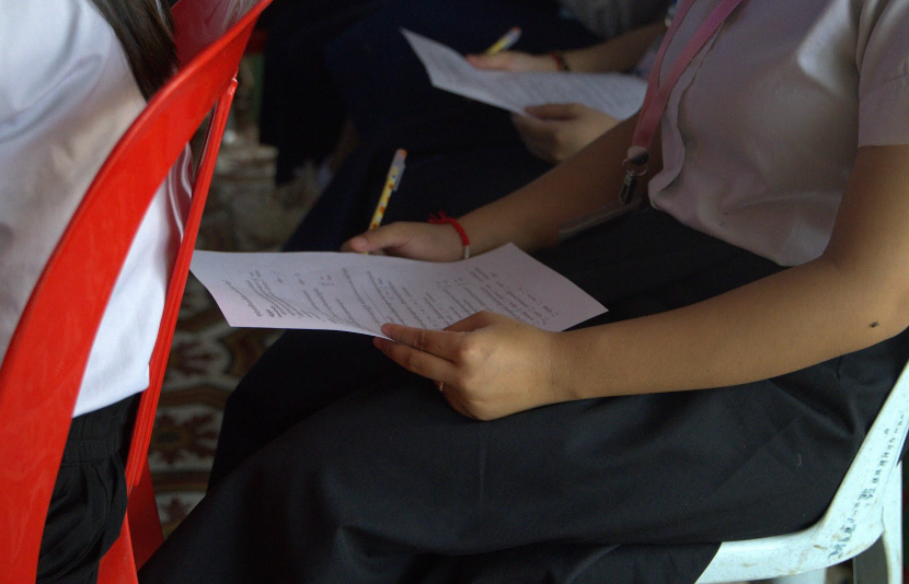 Menstrual health and hygiene workshop for Phare Ponelu Selpak’s students.